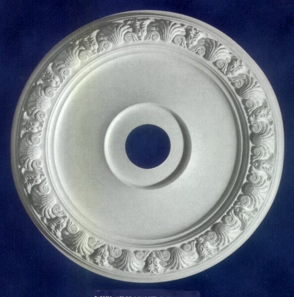 Pure White Ceiling Medallion with Classic Accents 25 Inch Diameter